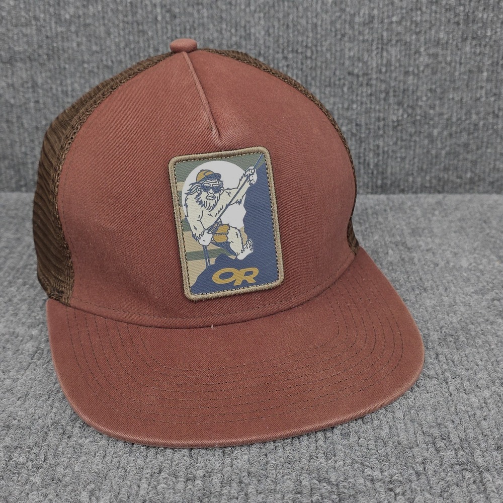 Outdoor Research Hat Cap Snap Back Brown Trucker Bigfoot Hiking Squatchin' Mens‎
